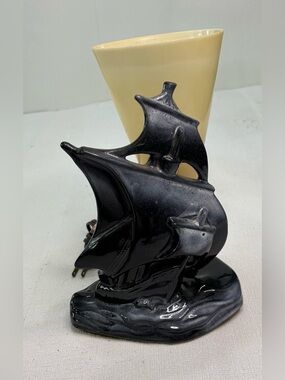 Vintage Ceramic Sailing Ship TV lamp